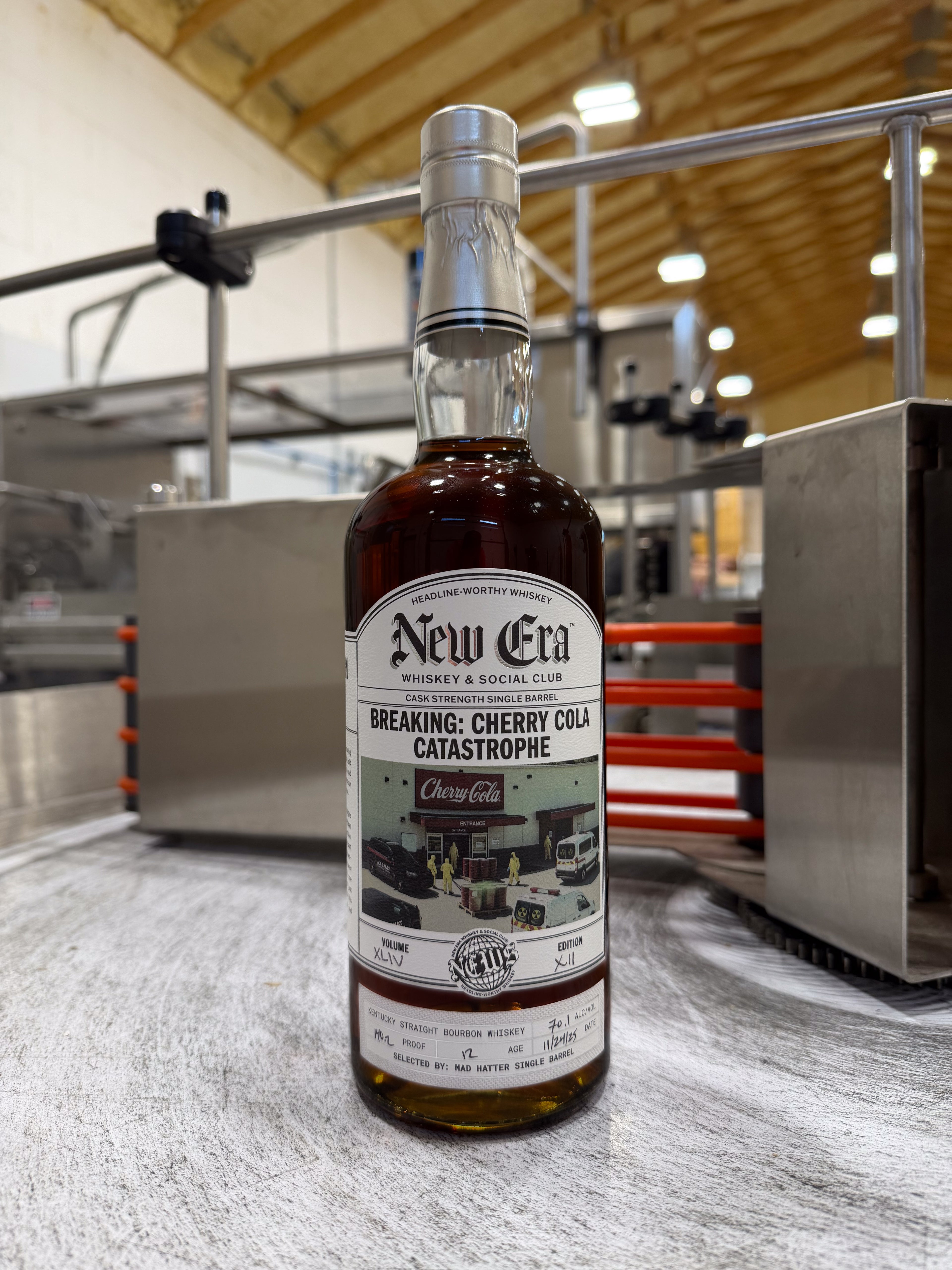 New Era 12 year Hazmat Bourbon, "Cherry Cola Catastrophe" - Mad Hatter Single Barrel -Short Barrel