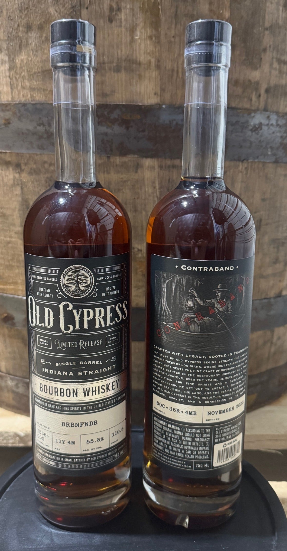 Old Cypress "Contraband" 11yr 4mo Indiana Bourbon, BRBNFNDR Single Barrel Selection