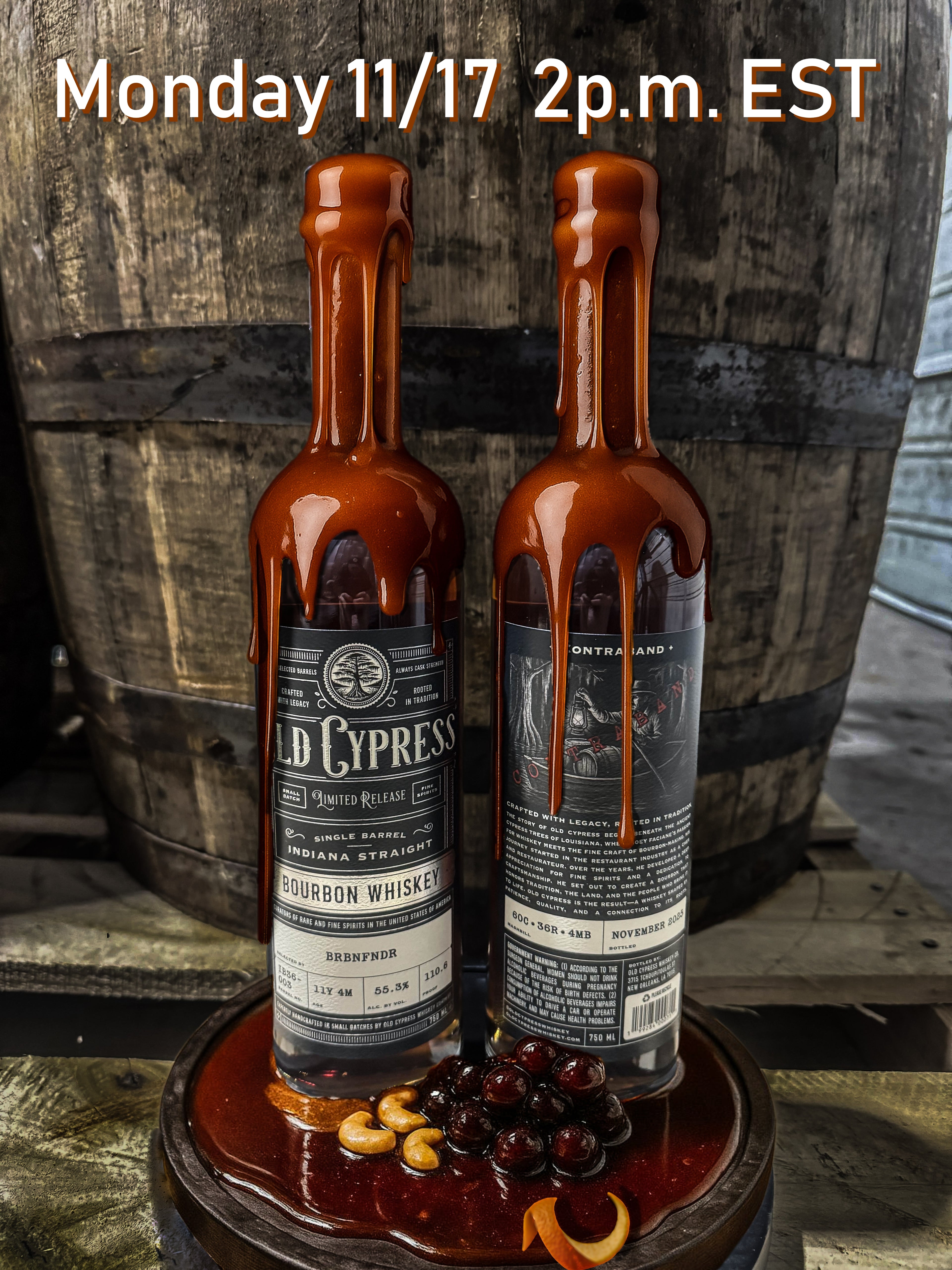 Old Cypress "Contraband" 11yr 4mo Indiana Bourbon, BRBNFNDR Single Barrel Selection